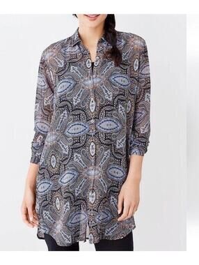 J. Jill ~ LP ~ GORGEOUS BREEZY TAPESTRY-PRINT LONG TUNIC ~  MSRP: $99. CASUAL